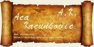 Aca Kačunković vizit kartica